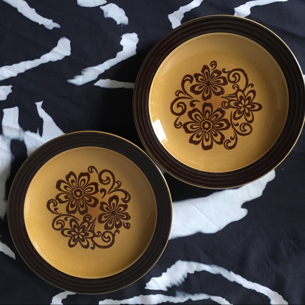 Boho floral plates (pair)